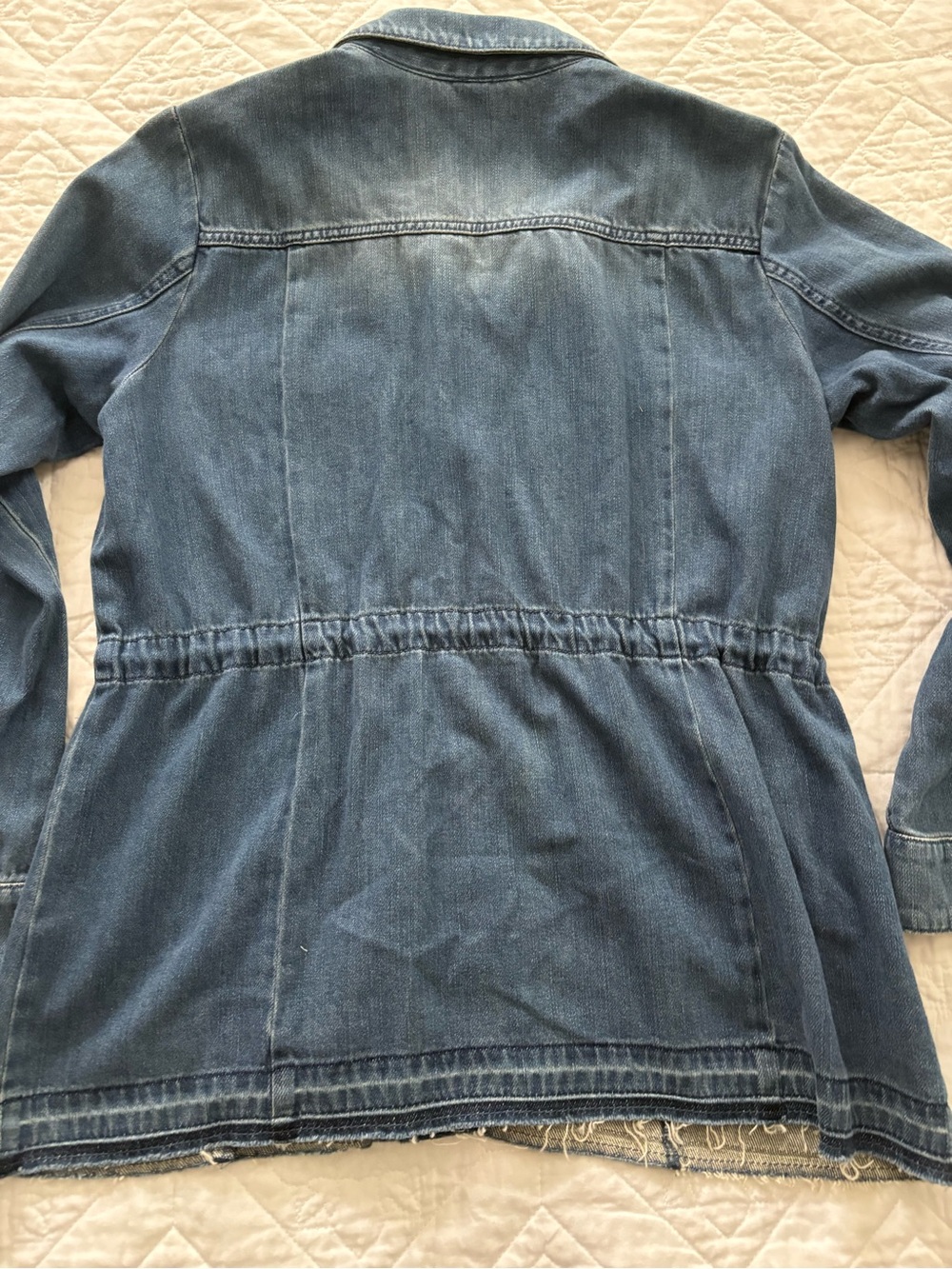J. Jill Petite Small Blue Denim Button-Front Jacket - Picture 6 of 6